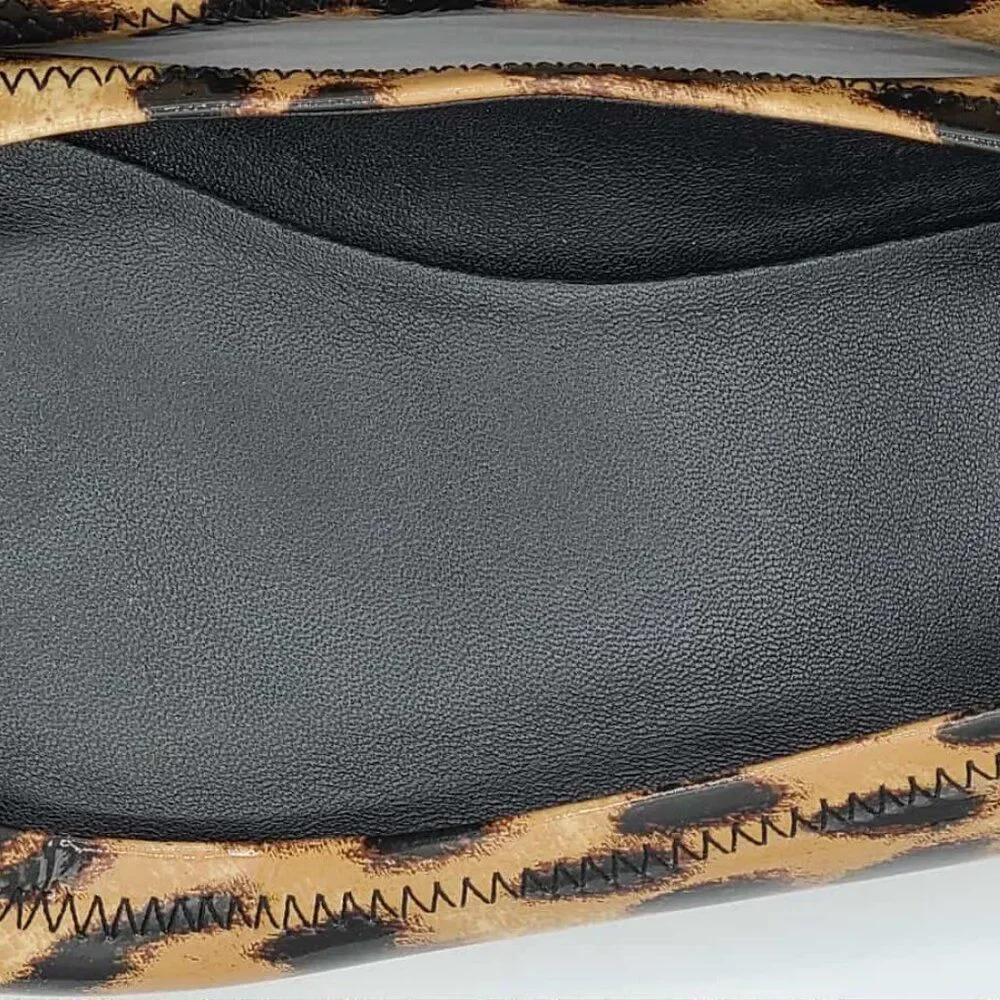 Tory Burch Minnie Leopard Patent Leather size 8